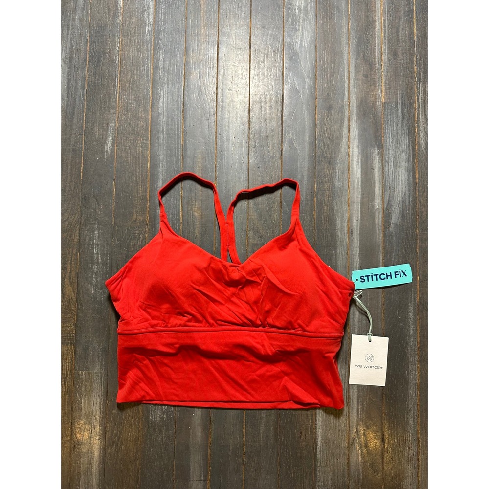 We Wander Stitch Fix Red Longline Sports Bra Crop Top